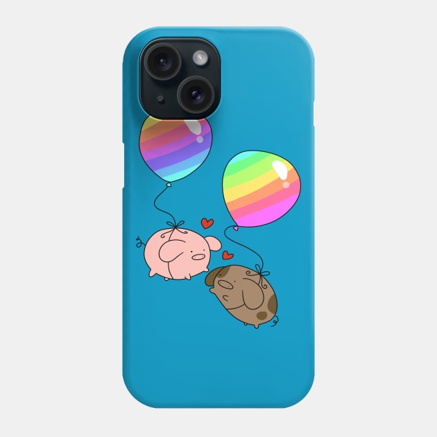 Rainbow Balloon Pigs Phone Case by saradaboru