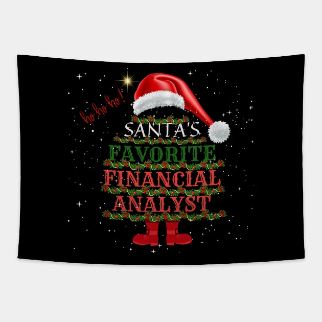 Santa's Favorite Financial Analyst Christmas Gift Tapestry by Positive Designer