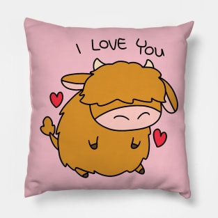 I Love You Highland Cow Pillow