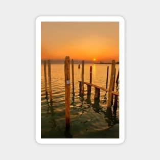 Sunset in Burano island Magnet