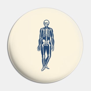 Walking Skeleton - Vintage Anatomy Print Pin