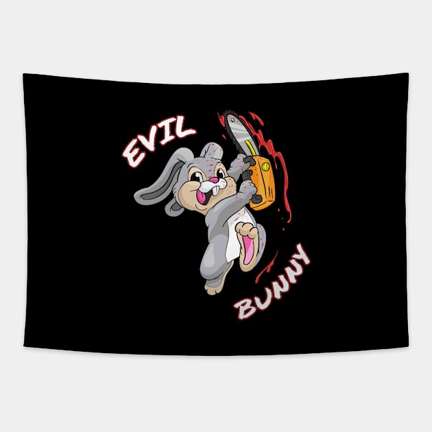 Evil Bunny Shirt Halloween funny Bad Rabbit Killer Tapestry by ELFEINHALB