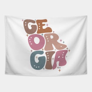 Georgia State Typography US Map Tapestry