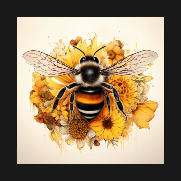 Friendly bee on flowers by Love of animals