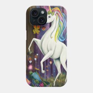 Unicorn forest butterfly colorful Phone Case