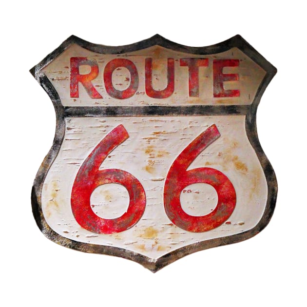 Vintage Route 66 USA America Highway Sign by JonDelorme