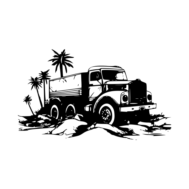 vintage heavy truck - desert - palm tree by TeeTruck