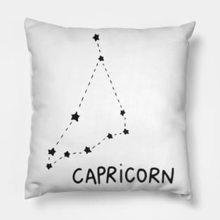 Zodiac Sign - Capricorn Black Pillow