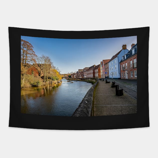 The historic Quayside in the city of Norwich Tapestry by yackers1