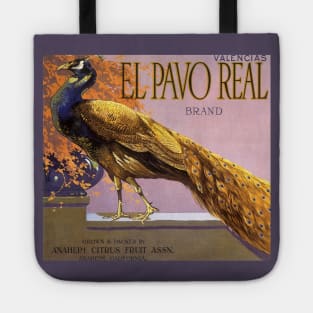 Vintage El Pavo Real Brand Fruit Crate Label Tote