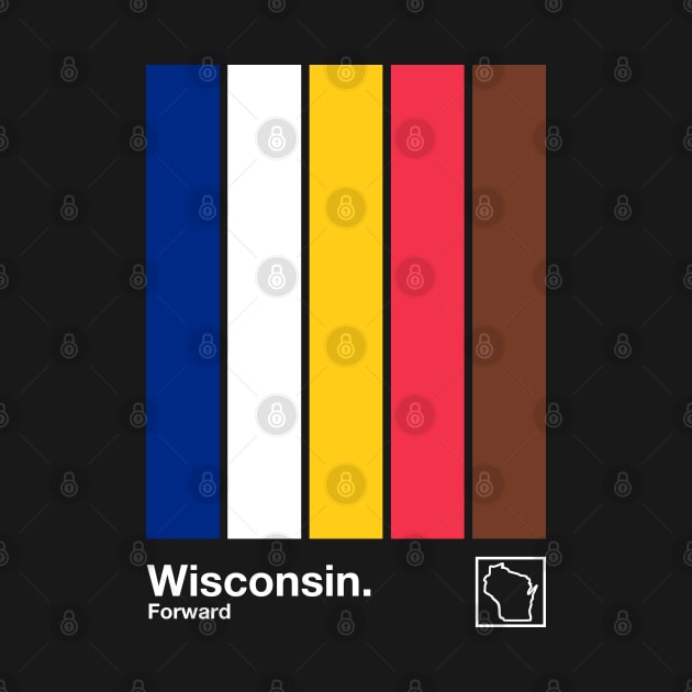 Wisconsin State Flag // Original Minimalist Artwork Poster Design by DankFutura