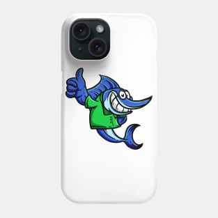 Cute Anthropomorphic Human-like Cartoon Character Swordfish in Clothes Phone Case