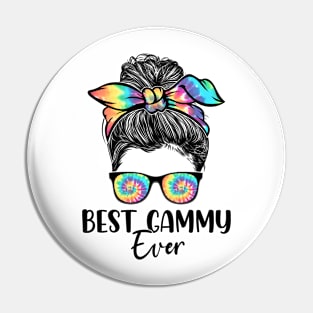 Best Gammy Ever Tie Dye Messy Bun Bandana Mother's Day Pin