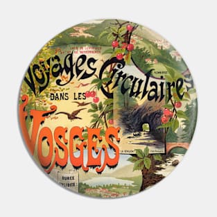 Les Vosges France Vintage Railroad Poster 1890 Pin