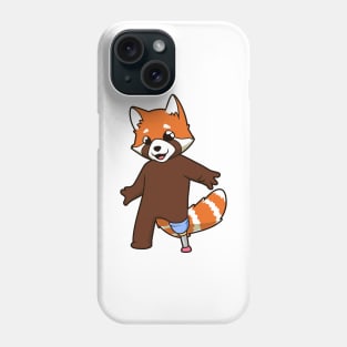 Red panda with prosthetic leg Phone Case