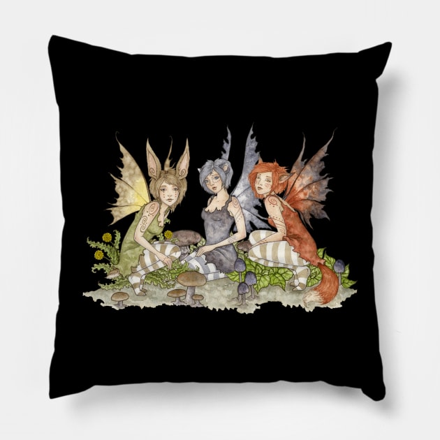 Wild Fae Pillow by AmyBrownArt