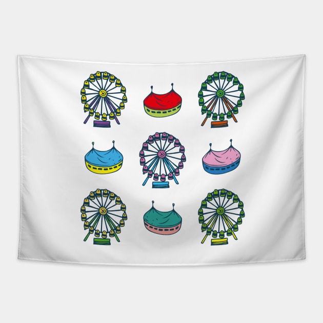 Ferris Wheels and Circus Tapestry by deepfuze