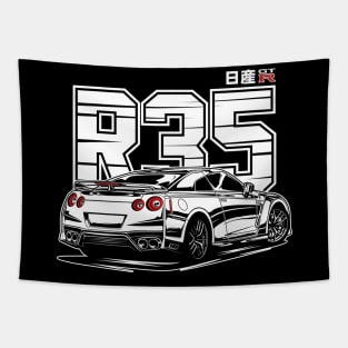 GTR R35 (White Print) Tapestry