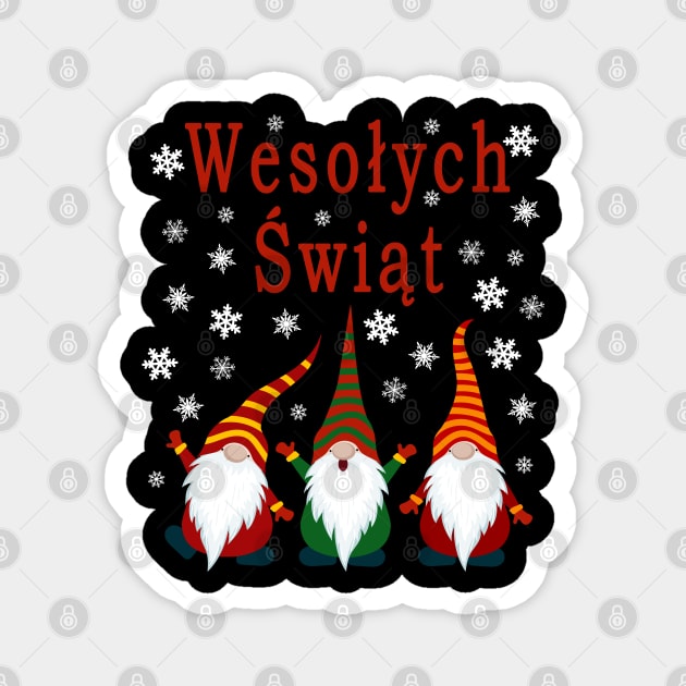 Gnomes Funny Pajama Cute Christmas Gift Holiday Style Wesołych Świąt Magnet by artbypond