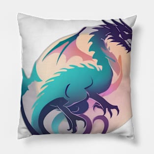 Dragon Pastel shades Shadow Silhouette Anime Style Collection No. 447 Pillow