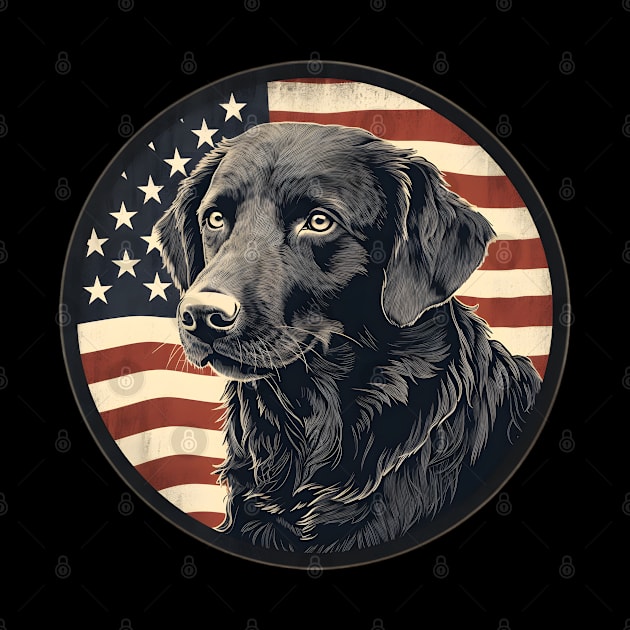 Flat-coated Retriever 4th of July by NatashaCuteShop