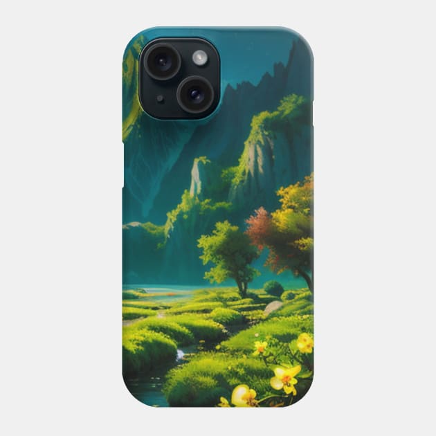 Floral Valley on the River Mirar Sword Coast DND Phone Case by CursedContent