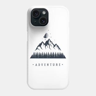 Creative Illustration In Geometric Style. Adventure, Nature, Travel And Mountains Phone Case