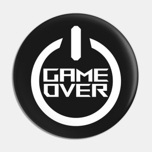 Game Over White Pin