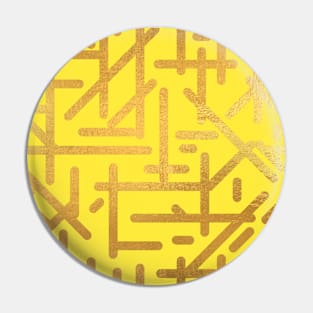 Yellow Gold colored abstract lines pattern Pin