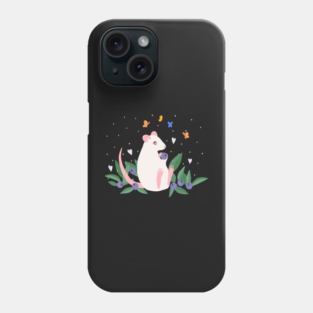 Albino Rat with Raindrops Phone Case by Adrielle-art