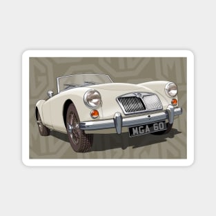 MGA in old english white Magnet