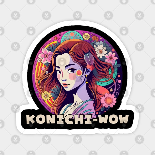 Japanese Anime Konichiwow Magnet by Japanese Fever