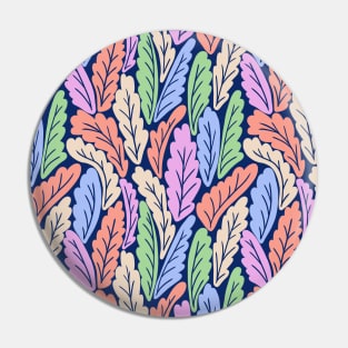 Tropical colorful leaves botanical pattern in blue Pin