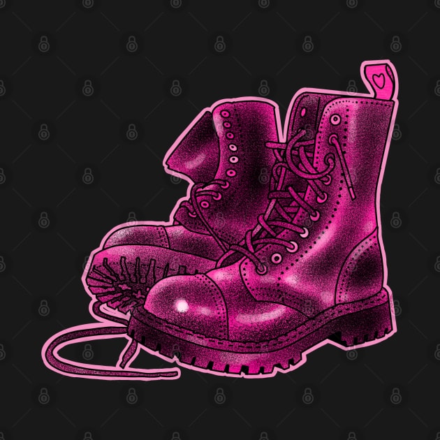 Pink combat boots by weilertsen