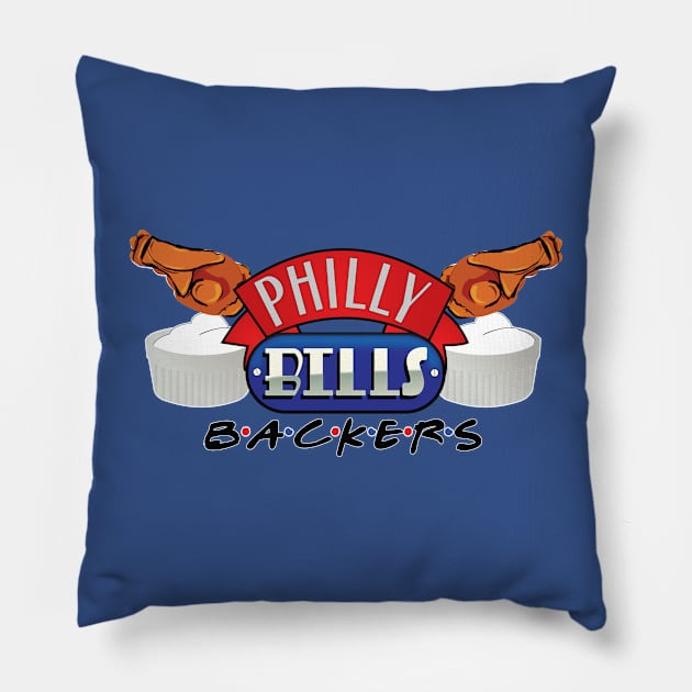 Chicken Wings at the bar Pillow by PhillyBillsBackers