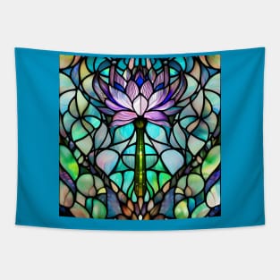 Stained Glass Lotus Flower Tapestry