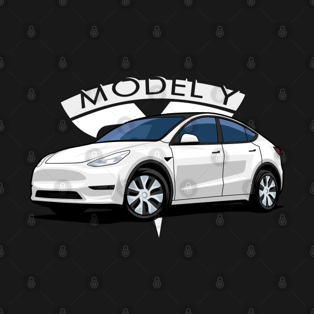 Model Y electric car white by creative.z