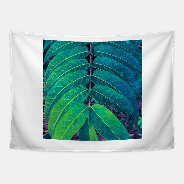 Green Leaves Symmetry Tapestry by DesignMore21