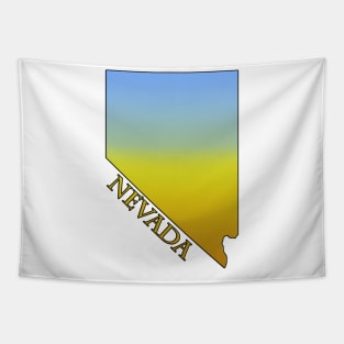 State of Nevada Desert Themed Outline Tapestry