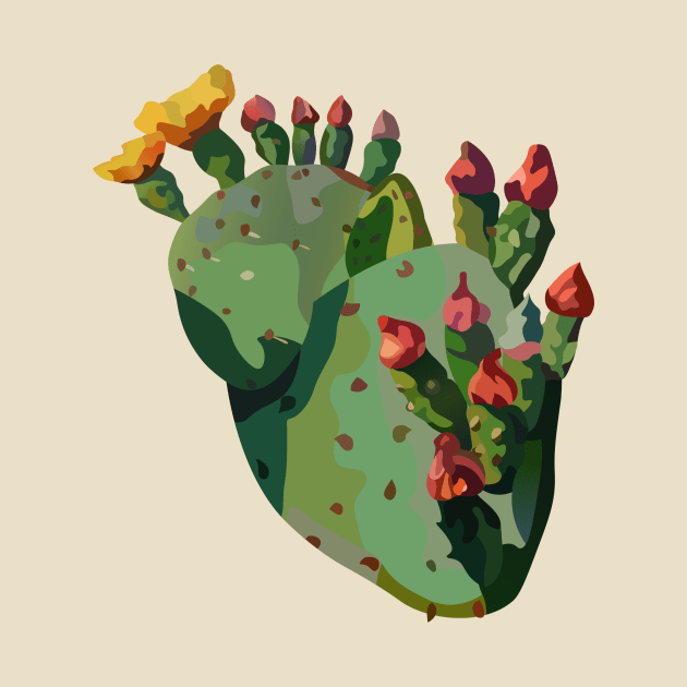 Corazón Nopal - Heart Cactus by emiliapapaya