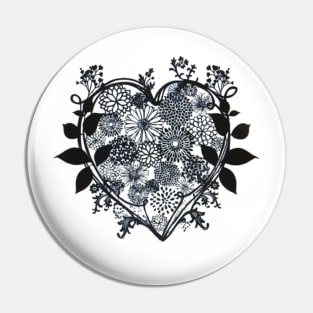 flower heart Pin