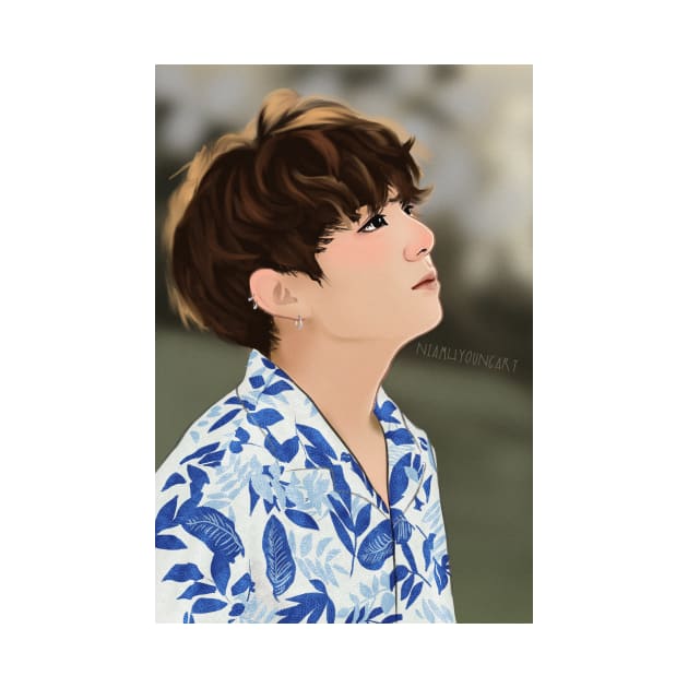 Jungkook BTS Digital Drawing by NiamhYoungArt