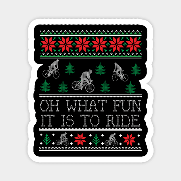 Cycling Bicycle Bike Cyclist Ugly Christmas Xmas Magnet by mrsmitful01