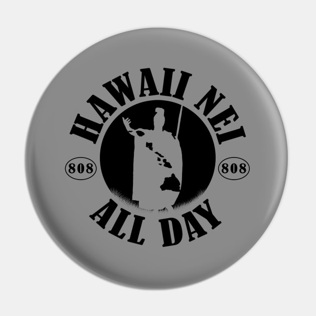 HNAD Rising Sun (black) King Kamehameha by Hawaii Nei All Day Pin by hawaiineiallday