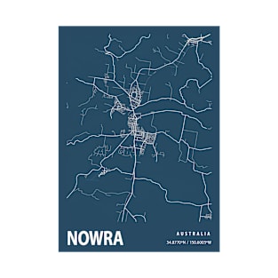 Nowra Blueprint Street Map, Nowra Colour Map Prints T-Shirt