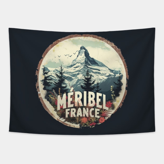 Méribel - France Tapestry by goodoldvintage