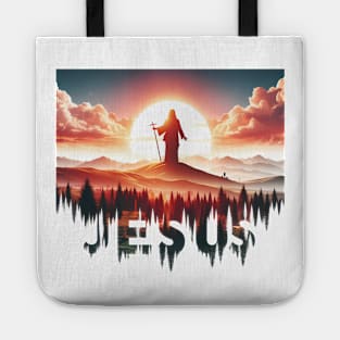 Christian Tshirt Design Siluet Jesus Christ Tote