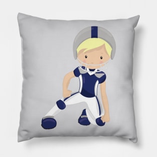 American Football, Rugby, Cute Boy, Blond Hair Pillow