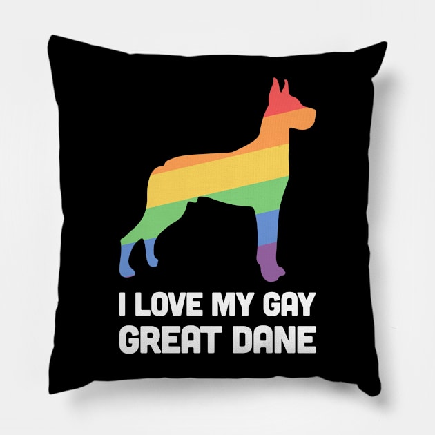 Great Dane - Funny Gay Dog LGBT Pride Pillow by MeatMan