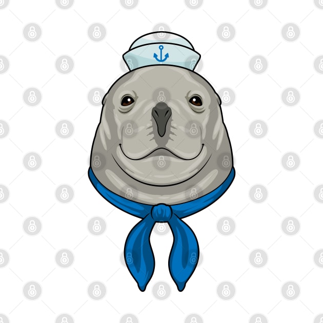 Seal as Sailor with Sailor hat by Markus Schnabel